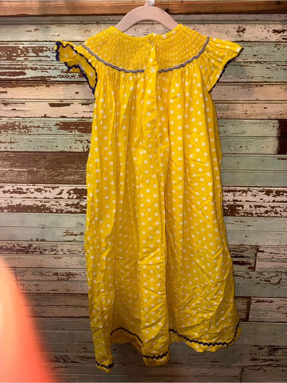 Yellow Polka Dot Whale Smocked Girls' Dress